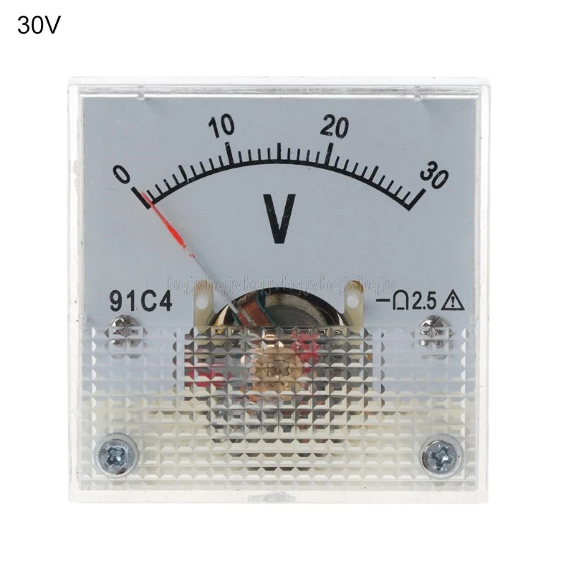 30V 91C4 DC Вольтметр аналоговый Панель Напряжение цифровая высокая температура указатель Тип 3/5/10/15/20/30/50/100/150/250V S05 19; Прямая поставка - Цвет: 30V