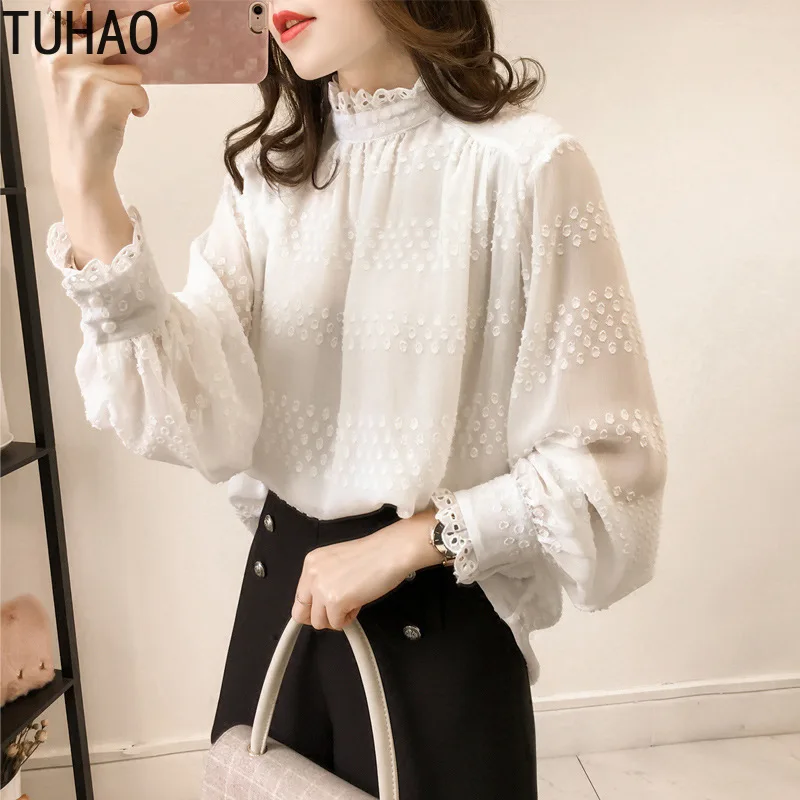 TUHAO, модная женская блузка, рубашка размера плюс 4XL 3XL, шифоновые рубашки, женская одежда, женские топы, блузки для офиса, WM54