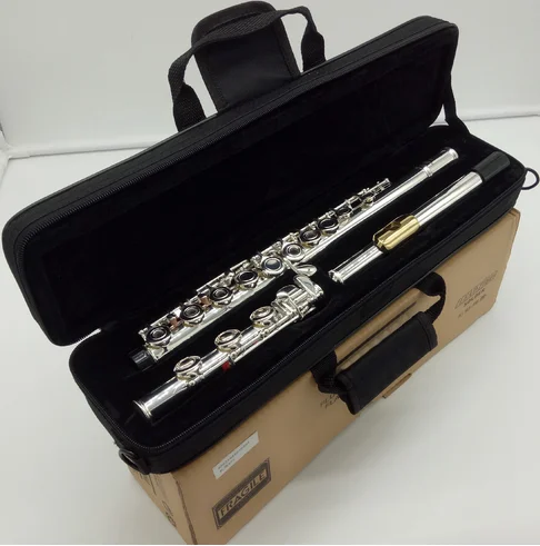 

Музыкальная Fancier, Клубная профессиональная флейта, 372 Посеребренная флейта, позолоченная пластина для губы, B нога, открытые закрытые отверстия, 17 E ключ