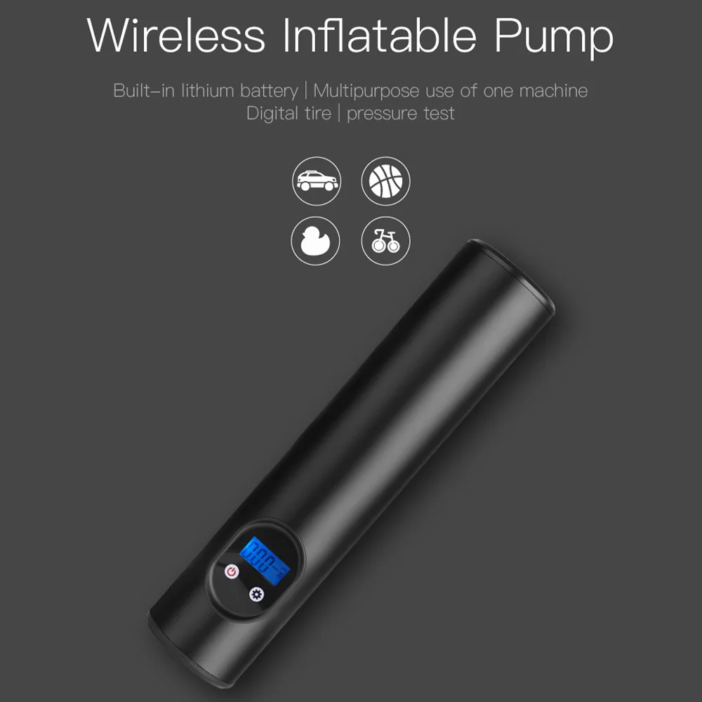 

Car Wireless Tire Inflator Pump 12V Portable Electric Auto Air Pumps LCD Digital Rechargeable Auto Emergency