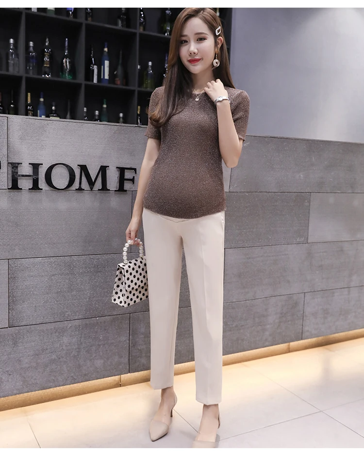 Pregnant trousers spring- summer trousers for maternity work pregnant women's suit straight pants maternity clothes for women