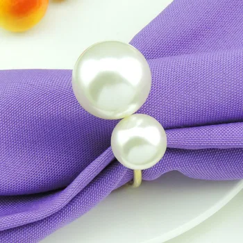 

12pcs Bead Napkin Rings Wedding Centerpieces Celebration Romantic Banquet Festival Decoration Napkin Holders Hot