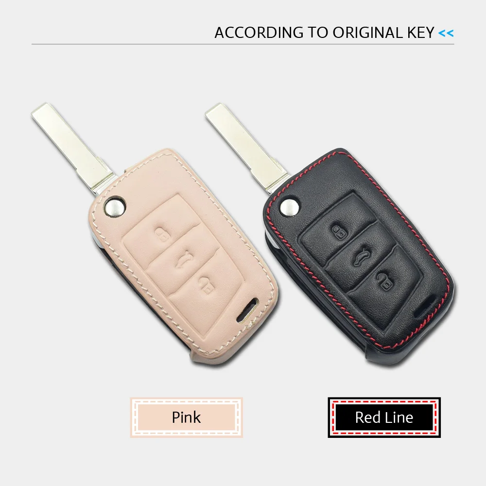Klapp Schlüssel Cover Key Cover Schlüssel Fernbedienung Pink für VW für  SEAT