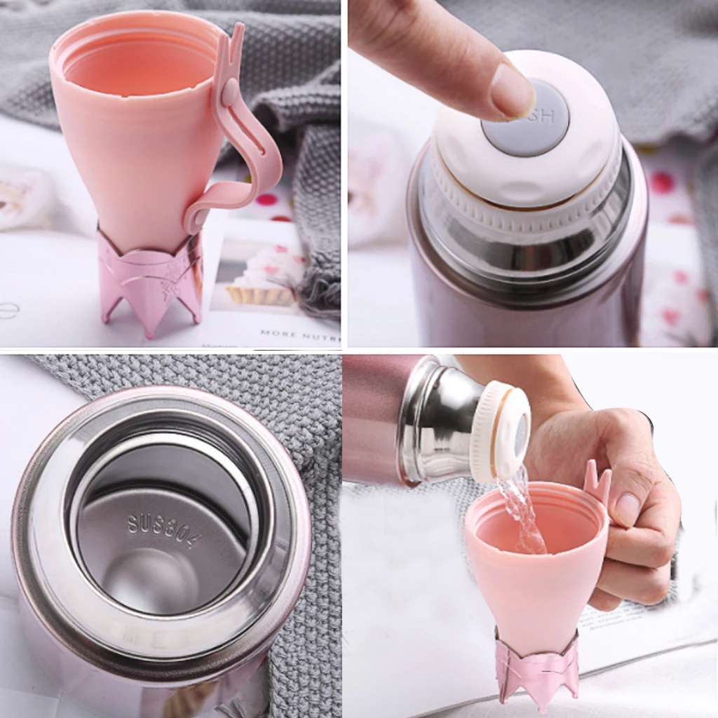 Crown Portable Stainless Steel thermos cup Vacuum Flask Outdoor Water Bottle Camping Sports Bottle Car Water 1 Crown Portable Stainless Steel thermos cup Vacuum Flask Outdoor Water Bottle Camping Sports Bottle Car Water 2
