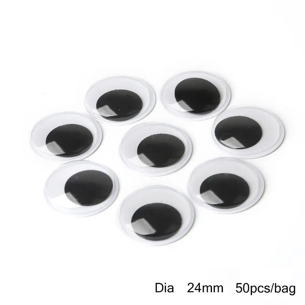 24mm 50pcs 50-500 шт Самоклеющиеся Смешанные случайные прибл. 4-15 мм куклы глаз для игрушек Googly глаза используются для куклы аксессуары DIY ремесло - Цвет: 24mm 50pcs