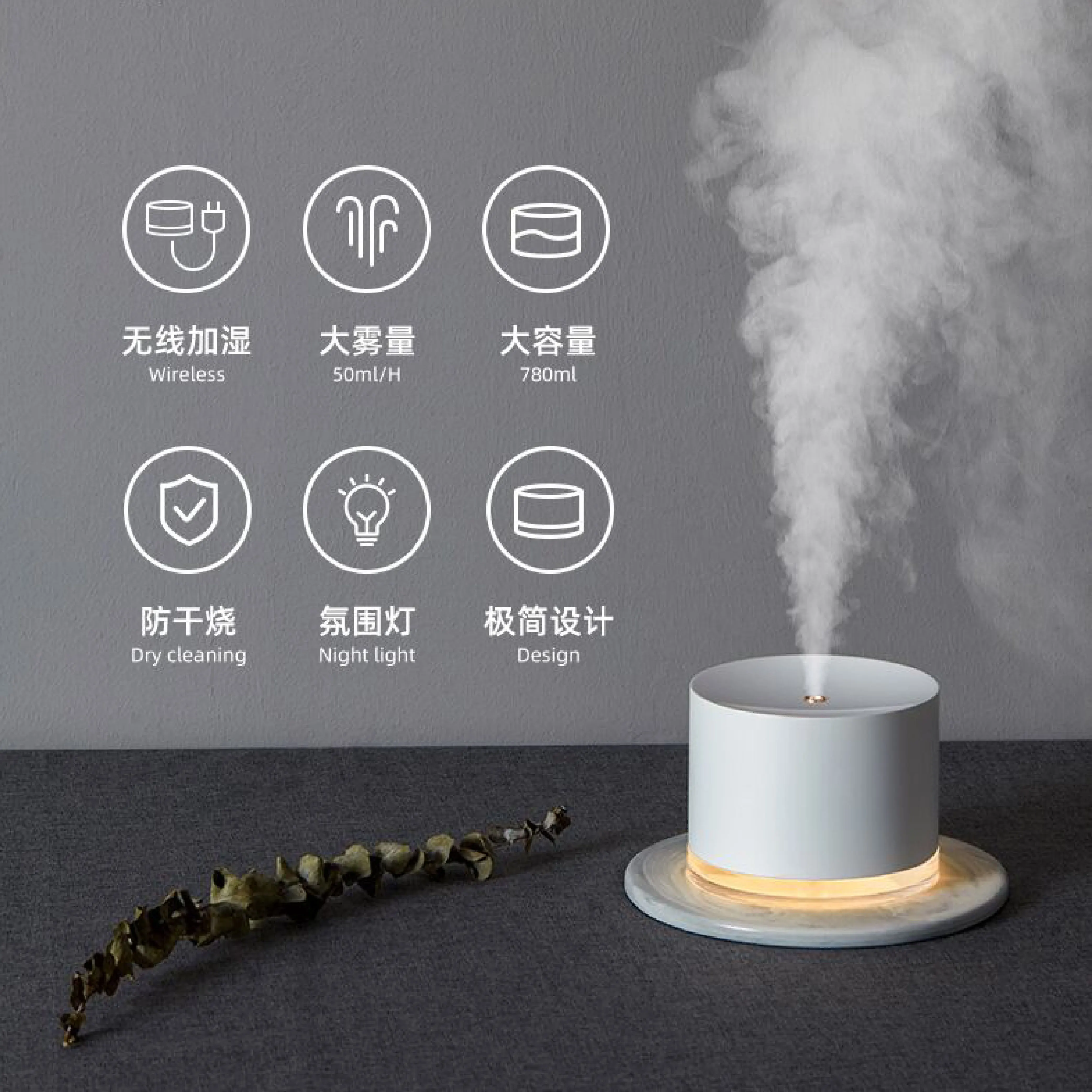 

Portable Mini Air Humidifier 780ML Aroma Essential Oil Diffuser for Home Car USB Fogger Mist Maker with LED Night Lamp