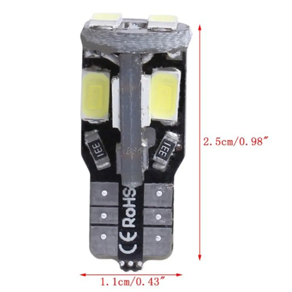 Ширина дисплея лампы T10-5630-10SMD супер яркий свет номерного знака 10 шт