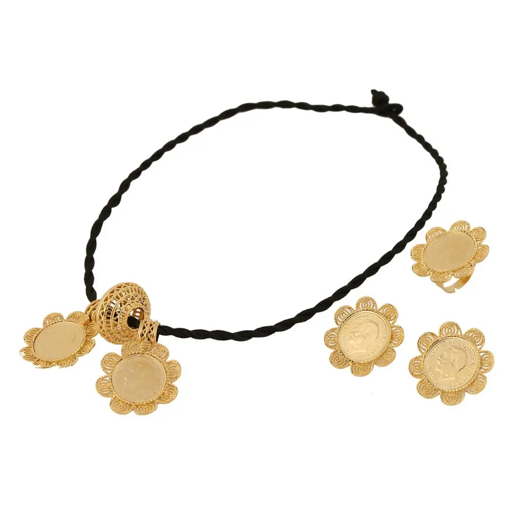 Ювелирные наборы с эфиопскими монетами и крестом свадебные украшения невесты в