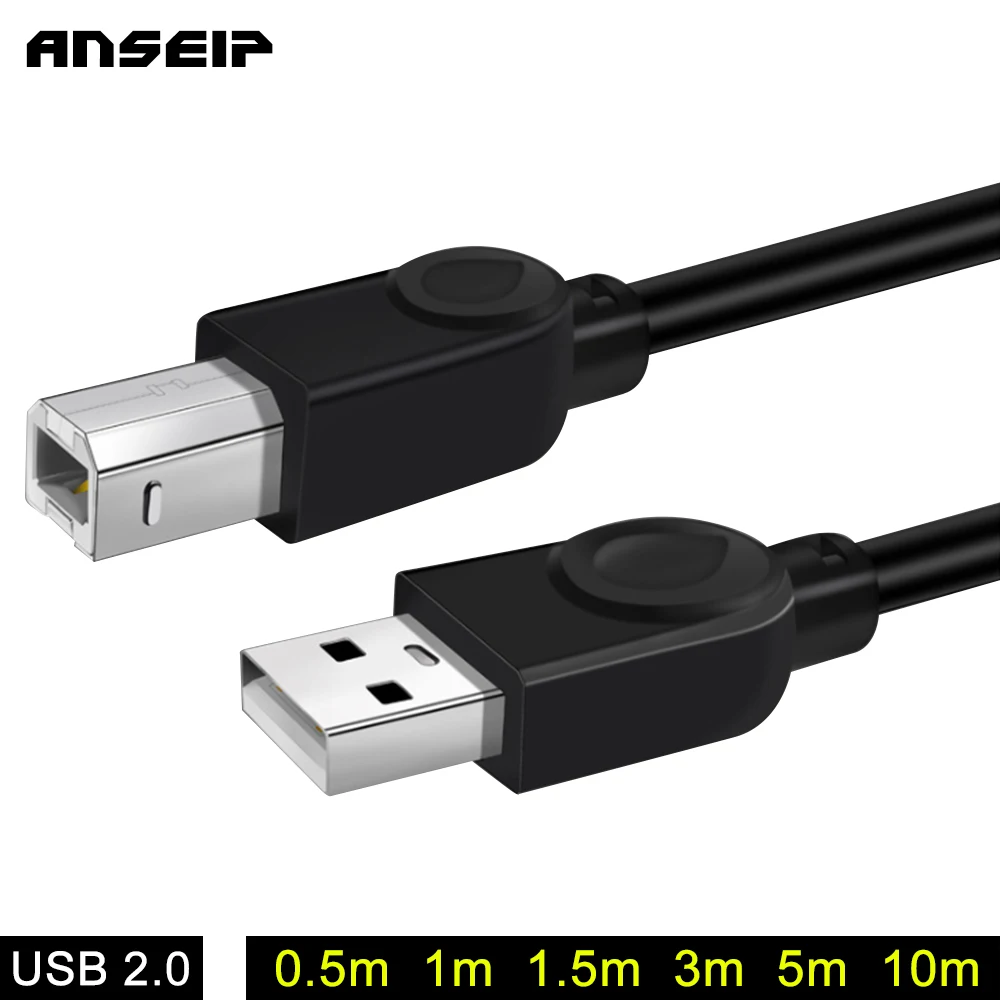 ANSEIP кабель сканера USB для принтера 2 0 удлинительные печатные кабели Тип A B Мужской