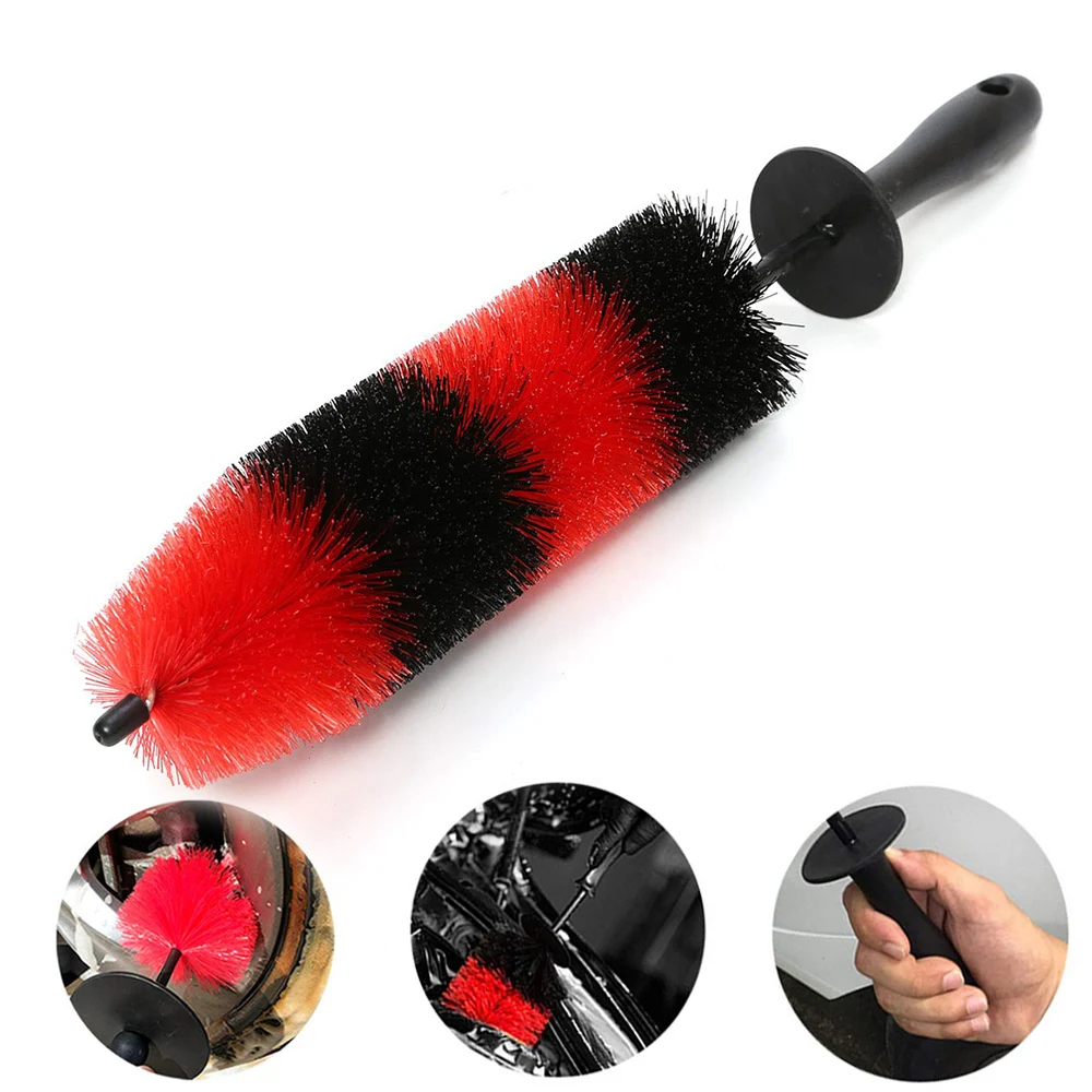 

Car Wheel Brush 10 Inch Long handle Rim Tire Detail brush Exhaust Tips, Motorcycles Soft Bristle Car Washing Brush