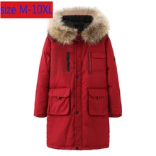 Новое поступление Модный высококачественный мужской длинный пуховик супер большой меховой воротник толстый X-long Свободный Повседневный размера плюс M-8XL 9XL 10XL