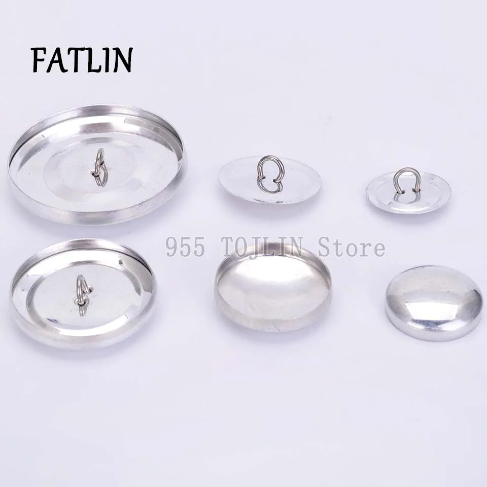 J-Covered Button 20 or 50Sets DIY Handmade Fabric Button Bread Shape Round Fabric Cover cloth button base Semi-finished Product 6