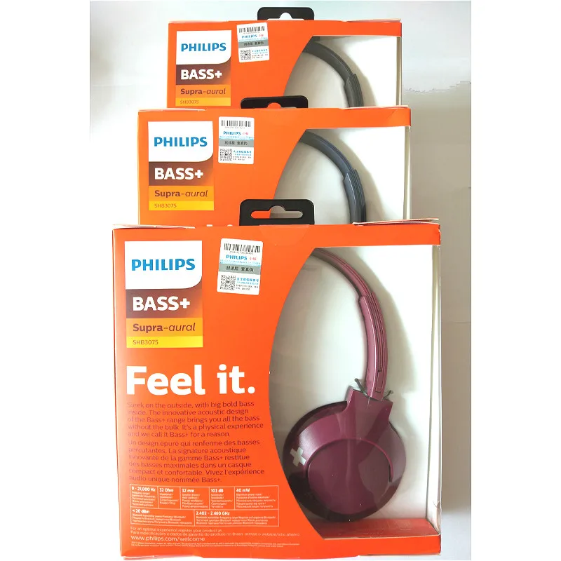 Гарнитура Philips Bluetooth наушники беспроводные наушники SHB3075 громкость с микрофоном управление для Galaxy Note 8 XiaoMI Hua Wei