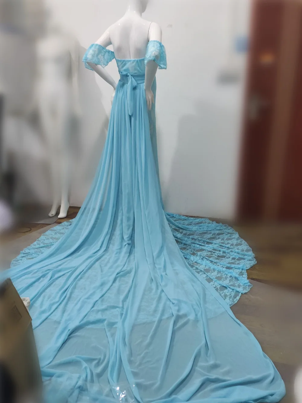 Sexy Lace Maternity Dresses Photography Props Chiffon Shawl Fancy Pregnancy Dress For Photo Shoot Long Pregnant Women Maxi Gown (11)