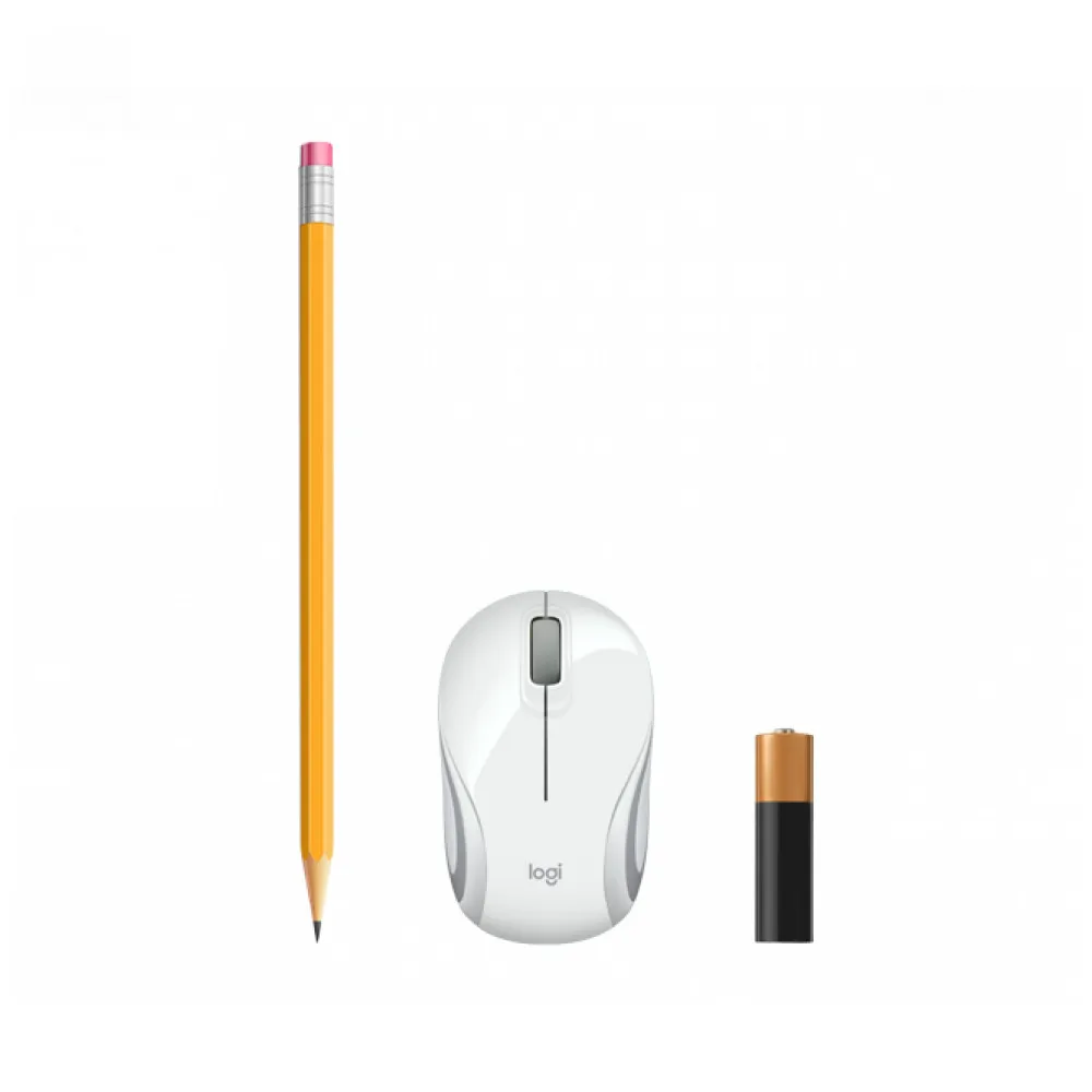 Мышь беспроводная Logitech M187 Mini Mouse, White(белая, оптическая, 1000dpi, 2.4 GHz/USB-ресивер, сверхпортативная