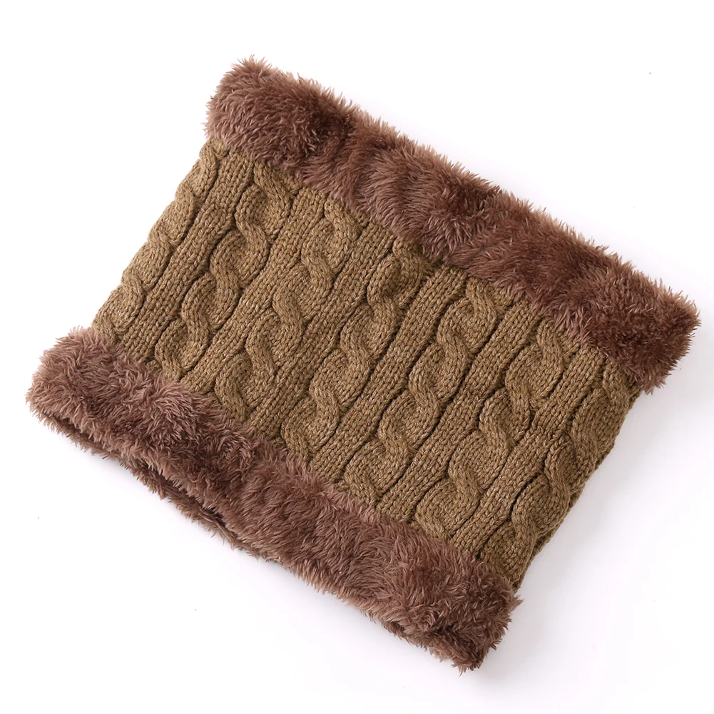 Collar Khaki 1 шт классическая шапка мужская зимняя повседневное шапка женская теплая зимняя вязаная шапка модные однотонные мягкий шапки - Цвет: Collar Khaki