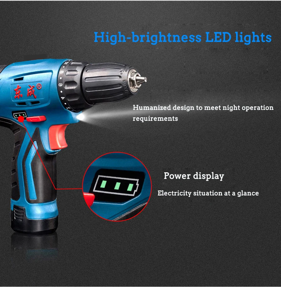 New Arrival 12V DC Lithium-Ion Battery Cordless Drill/Driver Power Tools Screwdriver Electric  Mini Drill with Battery Included