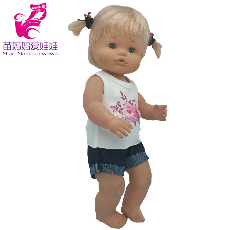 For 40 Cm Nenuco Doll Clothes 17 Inch Baby Doll Flower Shirt Pants Toys Clothing