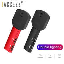 ACCEZZ двойной адаптер освещения для Apple Аудио зарядки прослушивания вызова сплиттер для iPhone X XS XR 7 8 Plus наушников AUX кабель