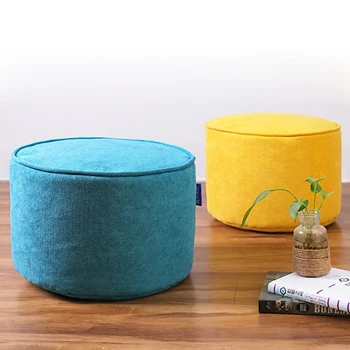 

sofas Nordic Vintage Household Footstool Ottoman Circular Bench Kid Chair Living Room Small Tea Table Sofa footrest bean bags