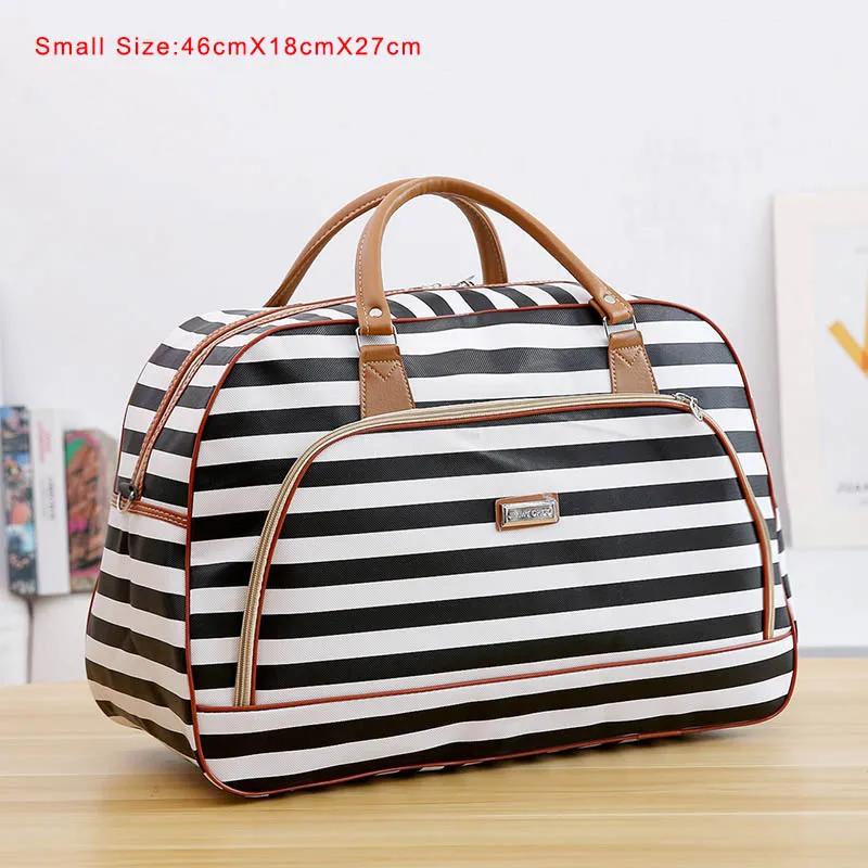 Stripe-S WOBAG новые женские дорожные сумки модные из искусственной кожи большой емкости Водонепроницаемые с принтом багажные сумки мужские повседневные дорожные сумки - Цвет: Stripe-S