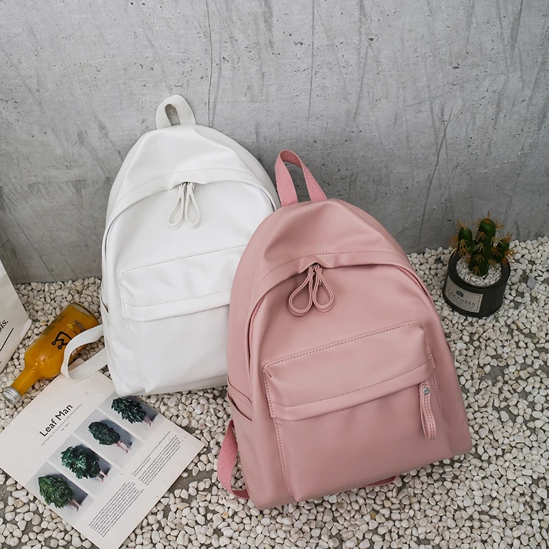 Качественный вместительный рюкзак для женщин, однотонный цвет, искусственная кожа, рюкзак для девочек-подростков, школьный рюкзак