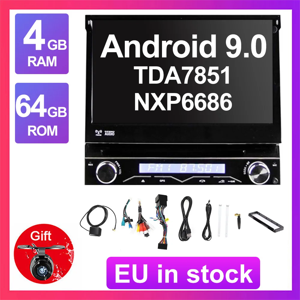 4G 64G PX5 Android 9 Eunavi Универсальный 1 din " Android 9,0 автомобильный Радио dvd-плеер стерео четырехъядерный 1din gps Навигация стерео bluetooth wifi rds usb - Цвет: 4G 64G PX5 Android 9