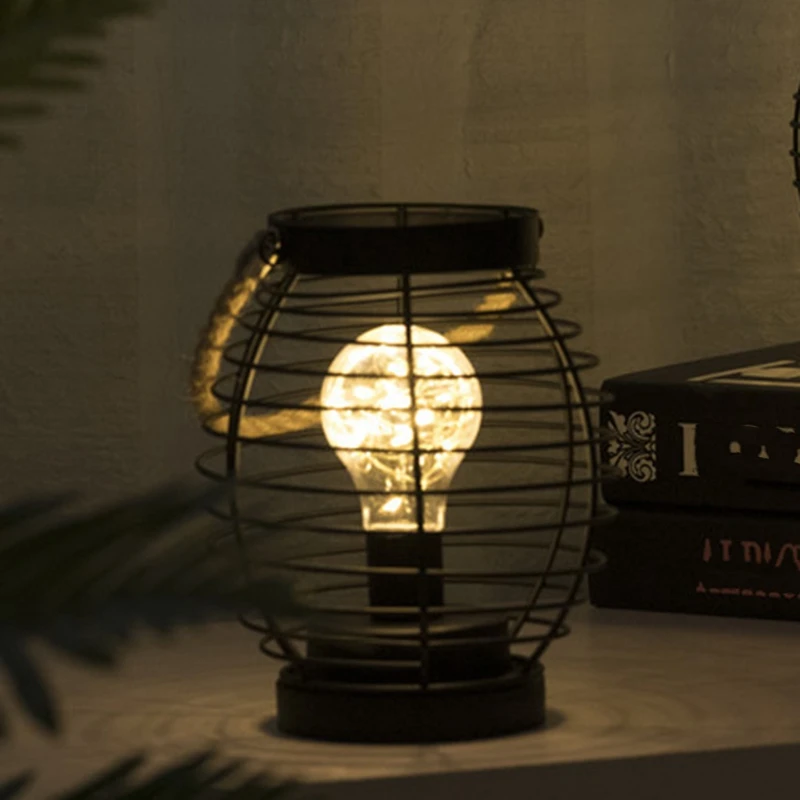 

Creative Night Light Led Copper Wire Wrought Iron Portable Hemp Rope Small Table Lamp Nordic Style Gift Decoration Lamp