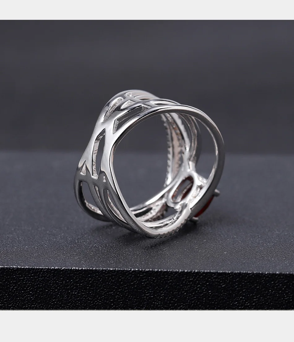 GEM'S BALLET, классическое овальное кольцо с натуральным красным гранатом, 0.95Ct, 925 пробы Серебряное кольцо с крестом и драгоценным камнем для женщин, свадебное ювелирное изделие