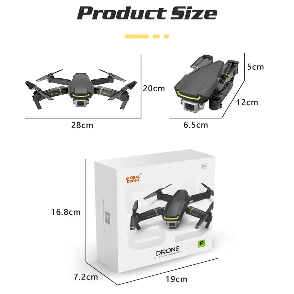 Складной Радиоуправляемый Дрон GW89 Wi Fi FPV с HD камерой 1080P удержание высоты 3d