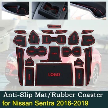 

Anti-slip Pat Mat Water Coaster Car Gate Groove Rubber Cushion Stickers for Nissan Sentra B17 2016~2019 for Nissan Pulsar Sylphy