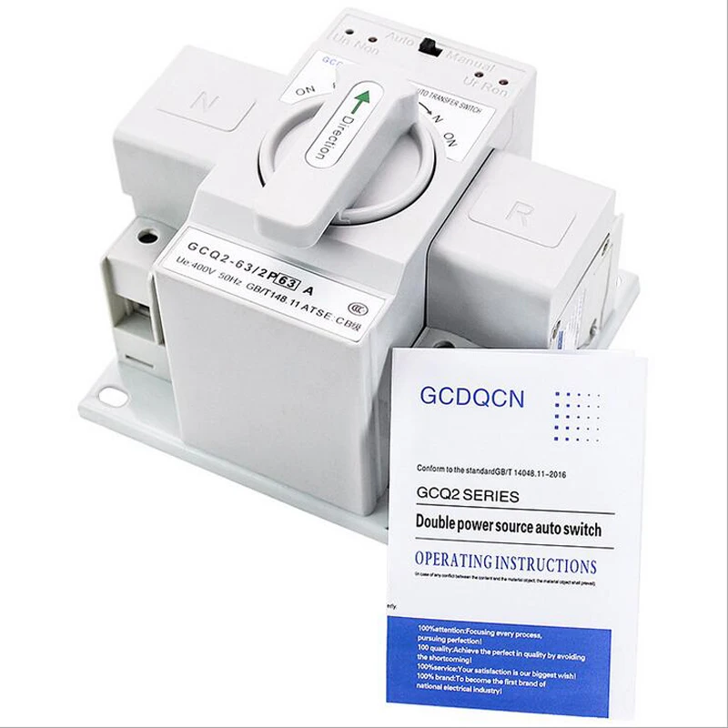 Automático de Potência Mcb tipo Interruptor de Transferência – 220 Dupla Ats Tensão Avaliado 380 Frequência 50 60 hz 2 p 63a 110 v