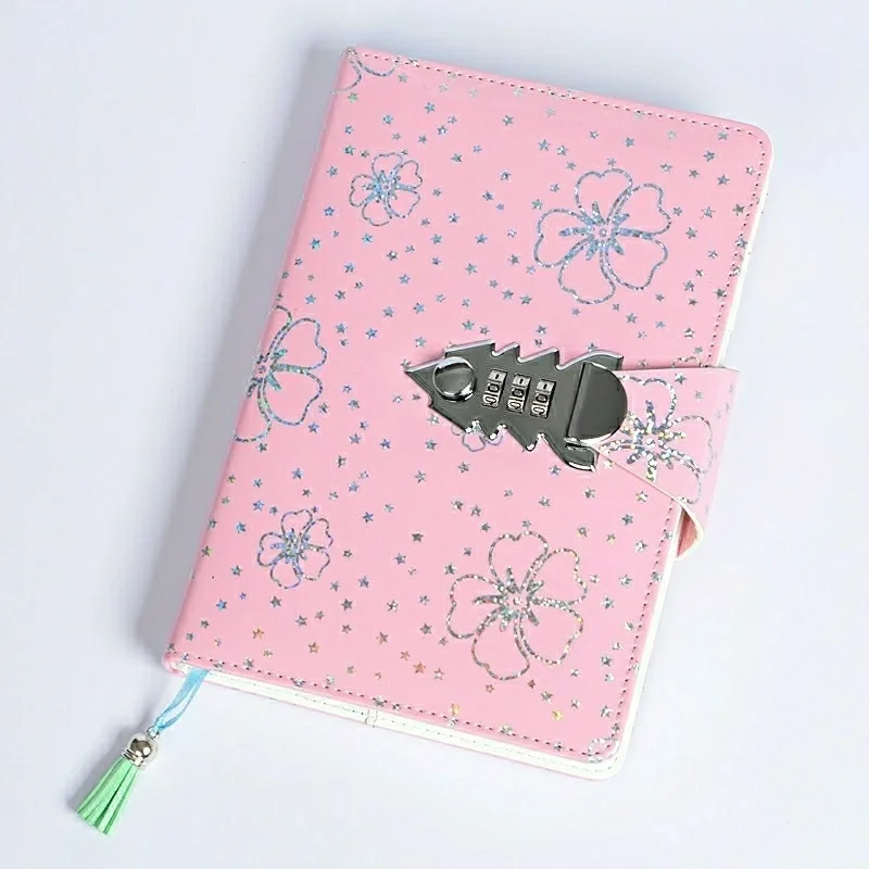 A5 PU Eyes Protection Paper Password Notebook Students Secret Garden Diary Book Office School& Library Supplies Juornal Book - Color: Pink