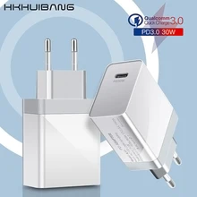 HKHUIBANG USB зарядное устройство 30 Вт PD Быстрая зарядка usb type C PD зарядное устройство для iPhone 11 X XS 8 Xiaomi huawei samsung iPad Pro MacBook Por