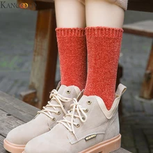 KANCOOLD/5 пар женских хлопковых бархатных зимних носков средней длины с жемчужинами; Модные женские теплые дышащие впитывающие пот носки средней длины
