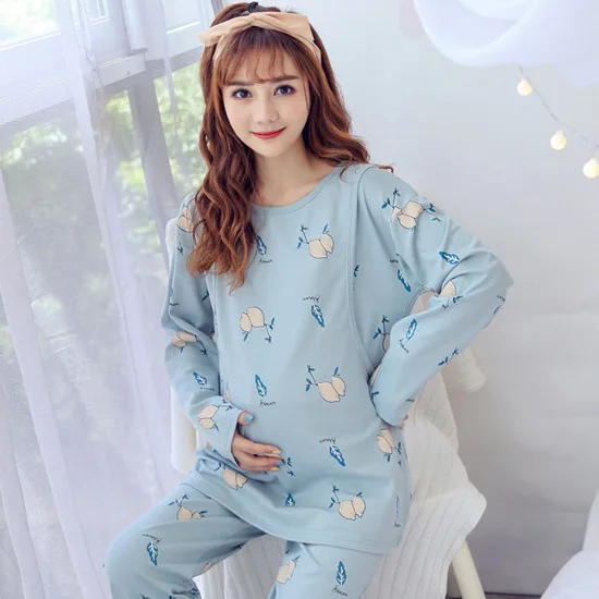 

Spring And Autumn Japanese-Style New Maternal Nursing Clothes Month Cute Fruit Long-Sleeved Cotton Maternity Breastfeeding Cloth