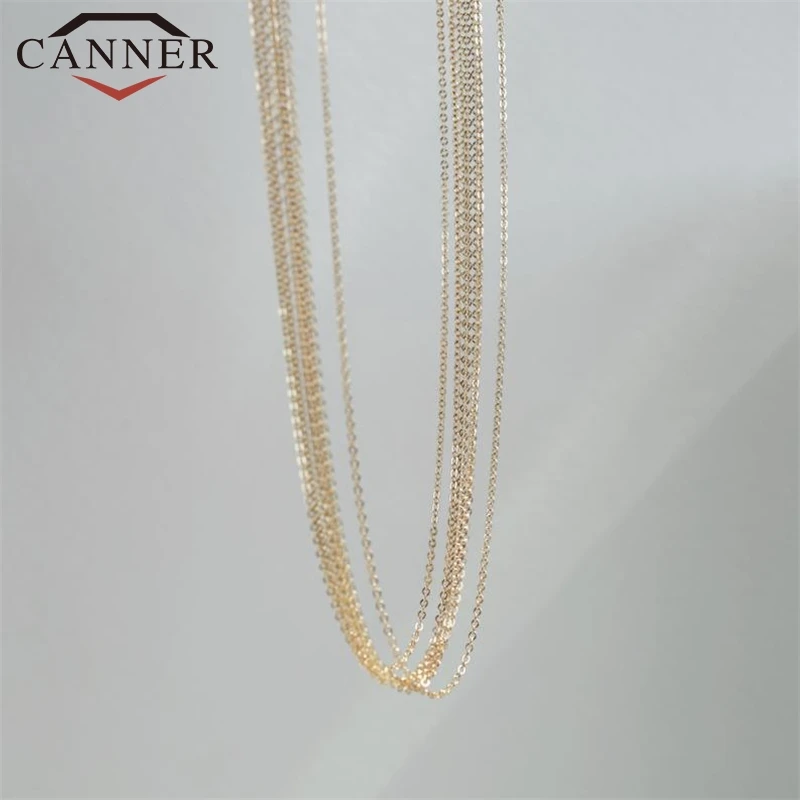 Золотая цепочка, ожерелье для женщин, 18 дюймов, серебро 925 пробы, ключица, голая цепь, Чокеры золотой цвет, ожерелье, модное ювелирное изделие
