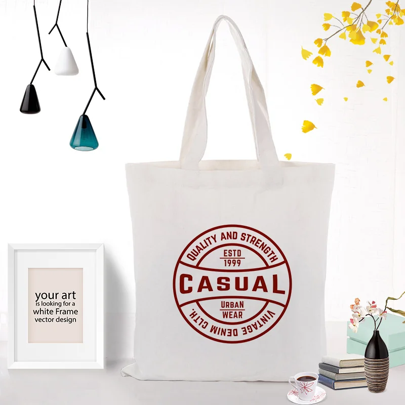 Текстовый Тип холщовая хозяйственная сумка сумочка тоут сумка на заказ Печать текстовый логотип DIY ежедневное использование экологическая многоразовая утилизация