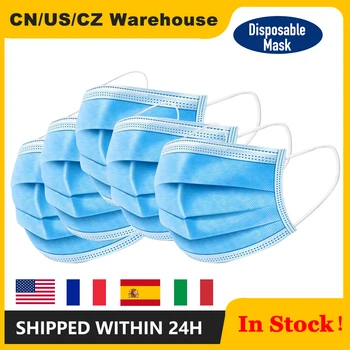 

100Pcs/Lot Disposable Masks 3-layer Non-Woven Masks Anti Dust Mouth Face Mask Protection Soft Protective Mask