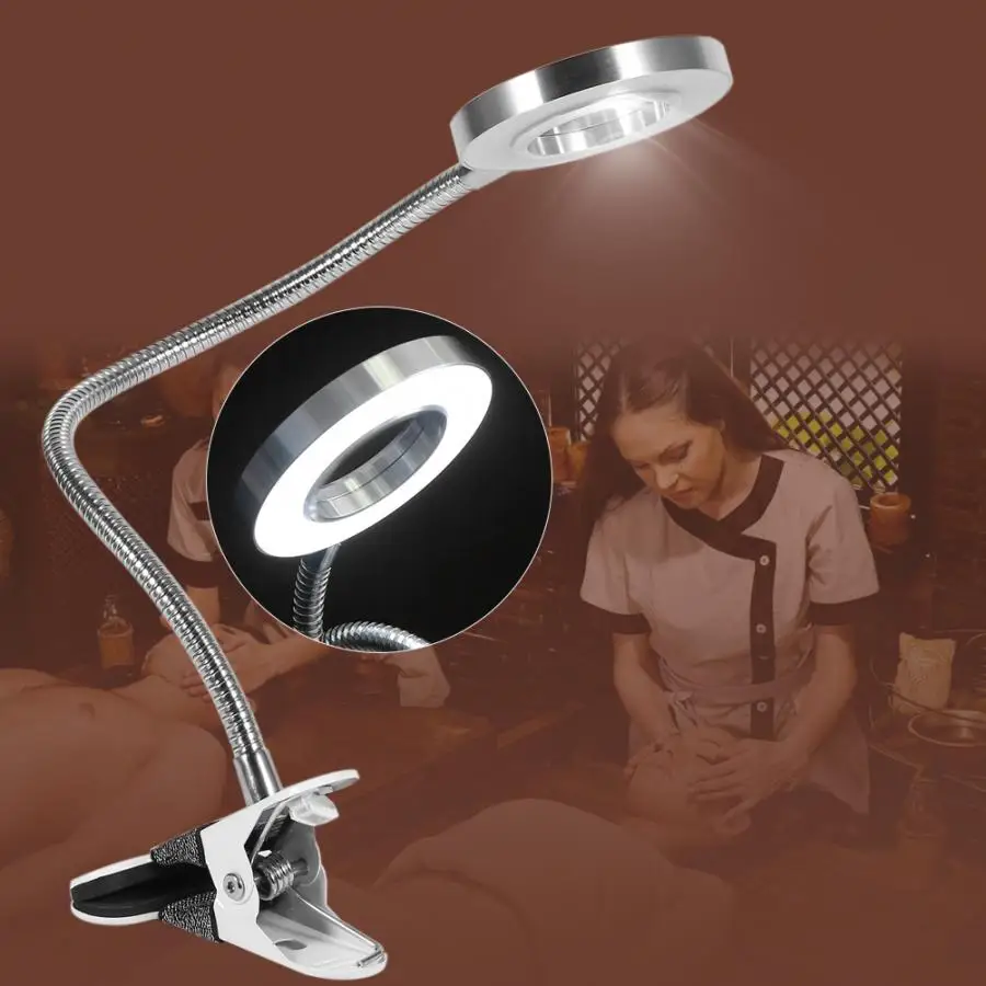 

CLEARANCE SALE! Creative 2 in 1 Clip Table Lamp Design USB Adjustable Cold White Desk Light for Eyebrow Tattoo Nail Art Beauty