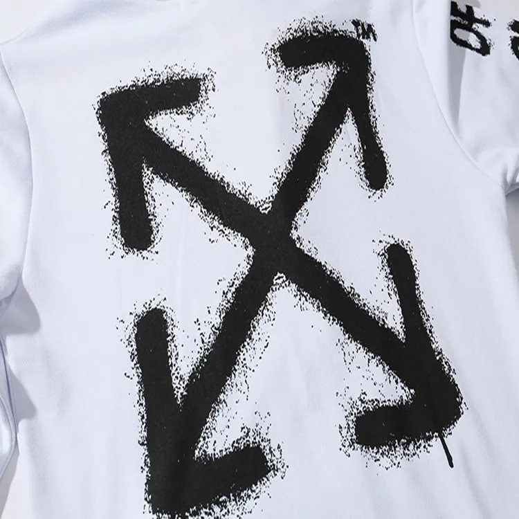 Осенняя и зимняя одежда, популярный бренд, off White, Harajuku, граффити, наконечник стрелы, для мужчин и женщин, свободный крой, с капюшоном, пуловер, толстовка, пальто