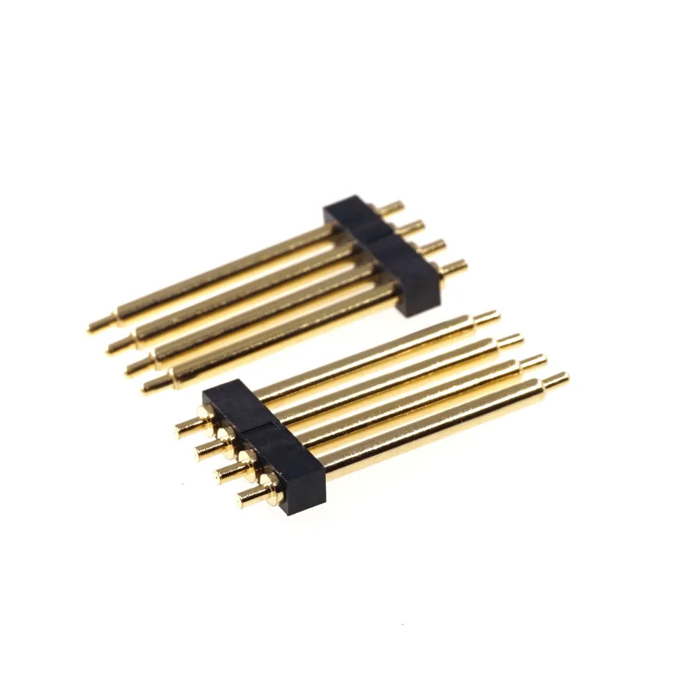 

20 Pcs 4 Poles 20.5MM Height Spring Loaded Pogo Pin Connector Pitch 2.54 Grid Through Hole PCB Single Row Male Header Probe