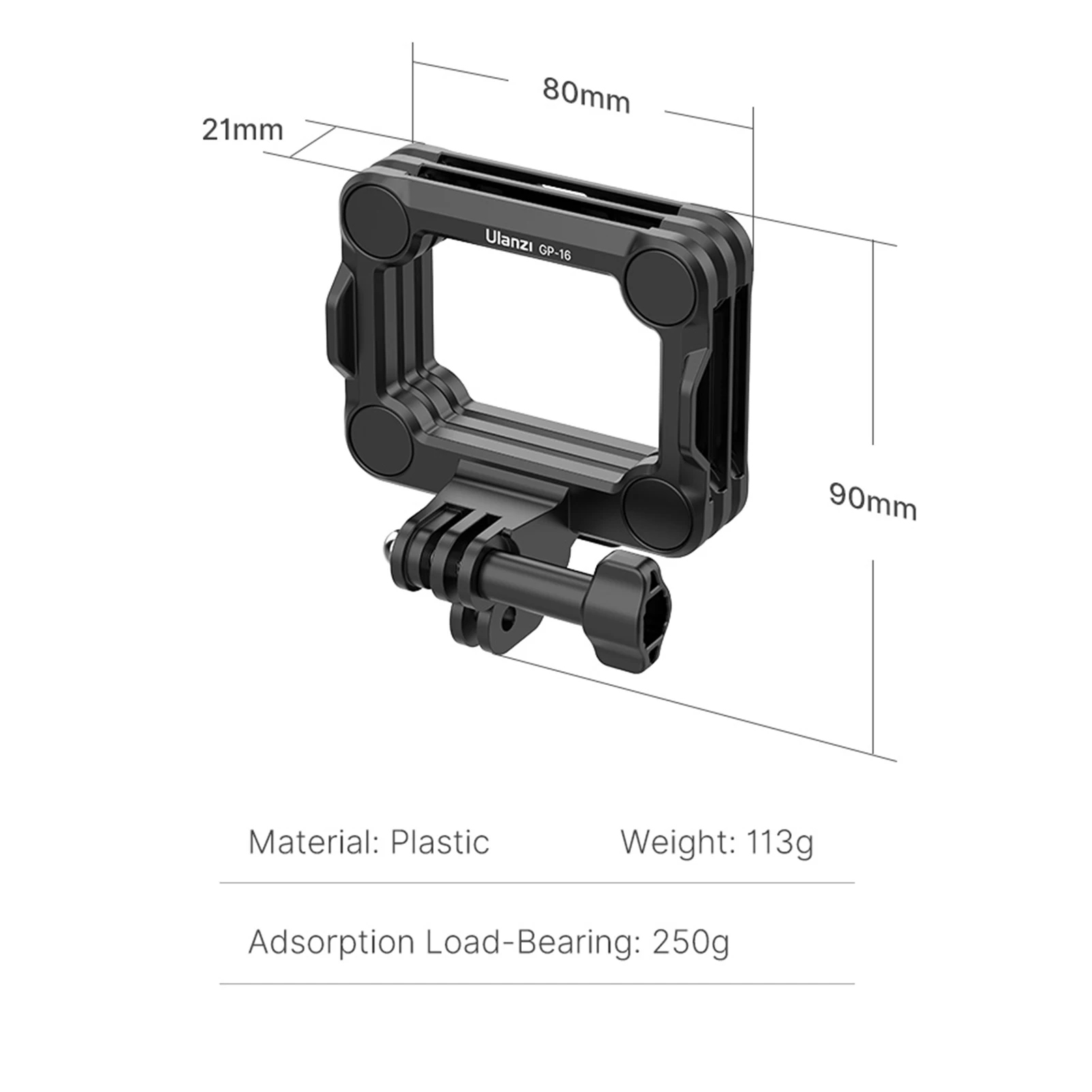 Ulanzi GP-16 3-in-1 Sports Camera Magnetic Quick Release Bracket Action  Camera Mount Replacement for GoPro 10/9/8