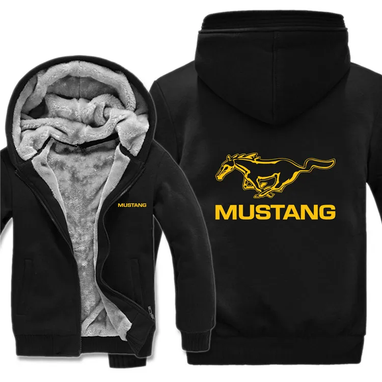 Ford Mustang толстовки зимняя мужская куртка унисекс Повседневная шерстяная подкладка флисовое Мужское пальто Mustang 50 лет толстовки пуловер