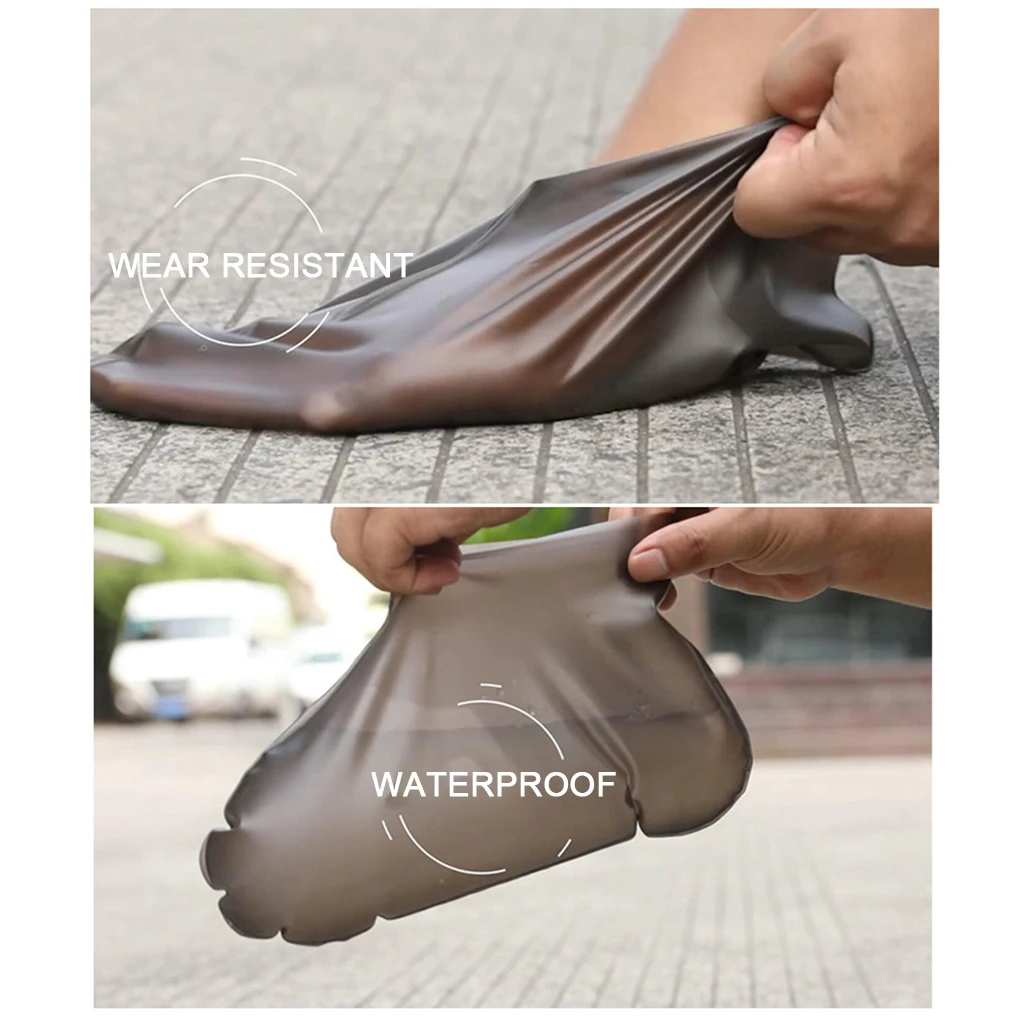 1 пара ТПУ многоразовые Водонепроницаемые дождевые Чехлы для обуви Нескользящие дождевые сапоги Мотоциклетные аксессуары для велосипедной обуви защитные чехлы