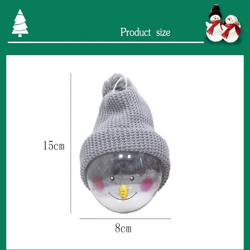 Christmas decoration ball plastic flannelette snowman Christmas tree decoration 2020 New Year Christmas gifts for children