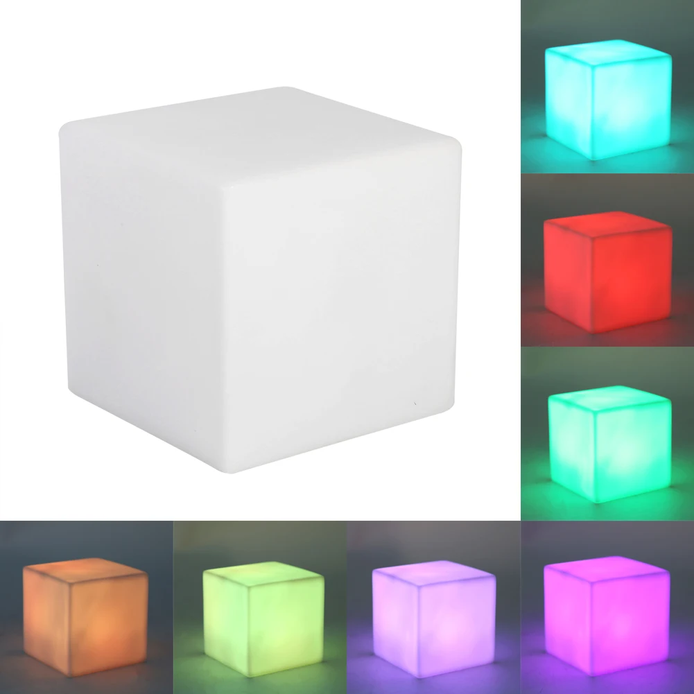 RGB Rechargeable Cube Seat Led Night Light Lamps Outdoor