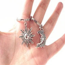 2-piece Set of New Sun and Moon Combination Pendant Keychain Sun Keychain Moon Keychain Good Friend Friendship Gift
