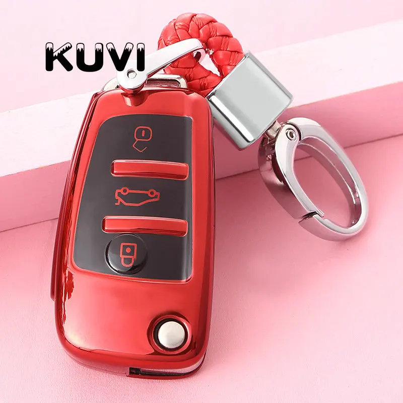 Автомобильный стильный ключ кольца Защитная крышка для Audi A1 A3 A3 8P 8L 8V S3 RS3 Q3 Q7 S3 TT защитная оболочка чехол авто аксессуары