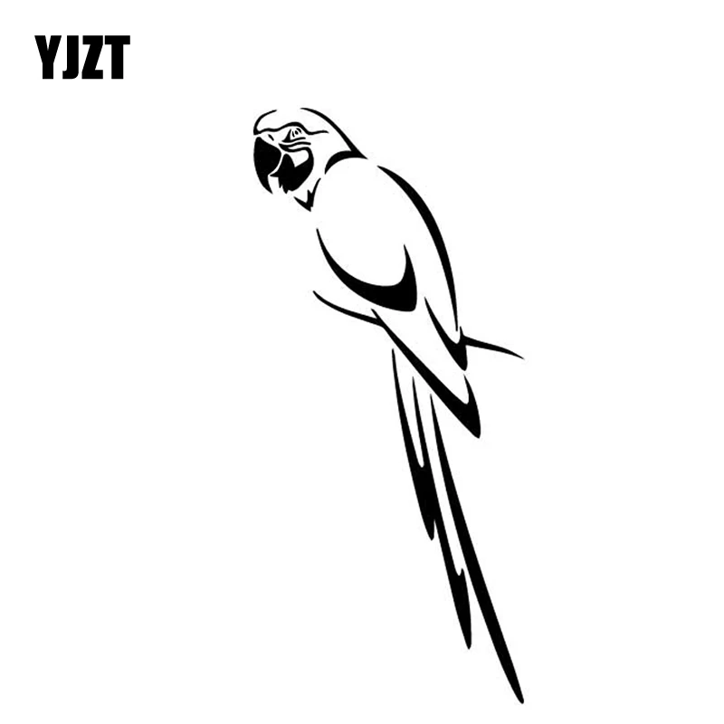 

YJZT 7.1CM*15.6CM Parrot Creative Pattern Car Door Decor Car Sticker Vinyl Decal Black/Silver C4-2526